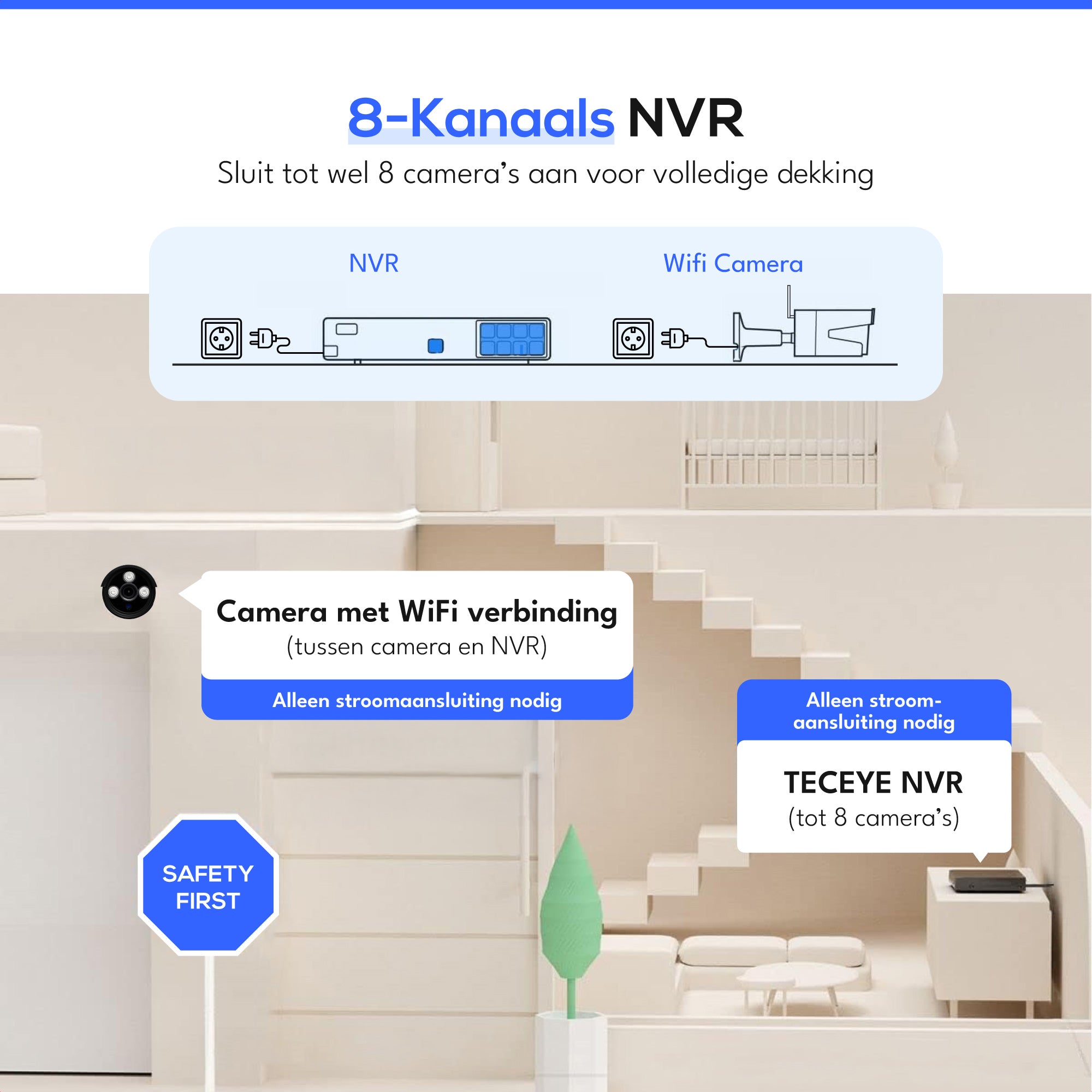 Teceye Smart Wifi Camera Zwart