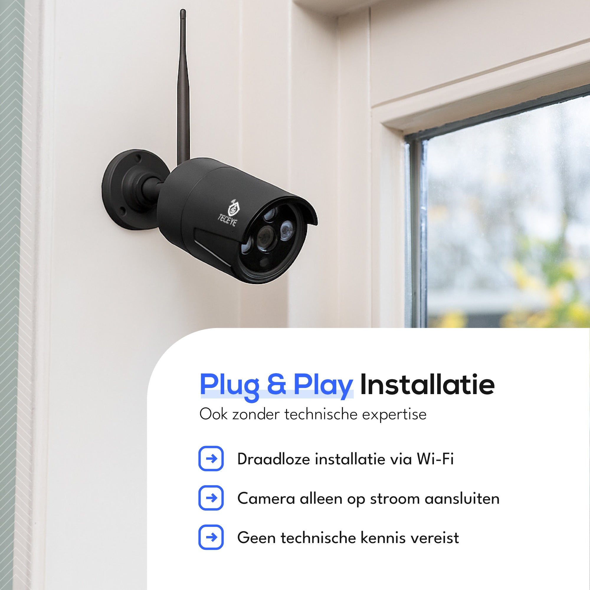 Teceye Smart Wifi Camera Zwart