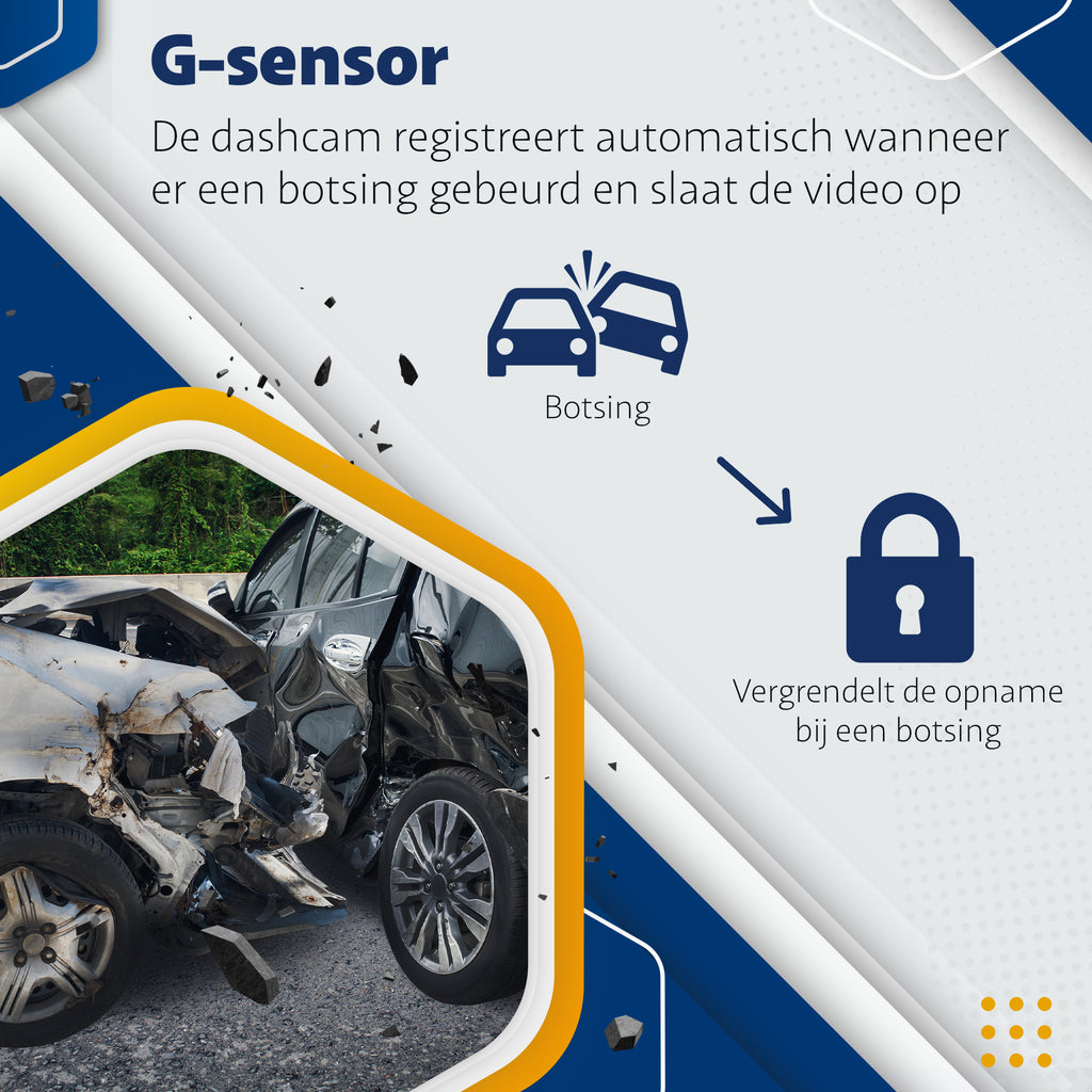 Teceye – Dashcam voor auto – Auto Camera – Dual Lens – 4K - Full HD – Dashcam voor en achter -