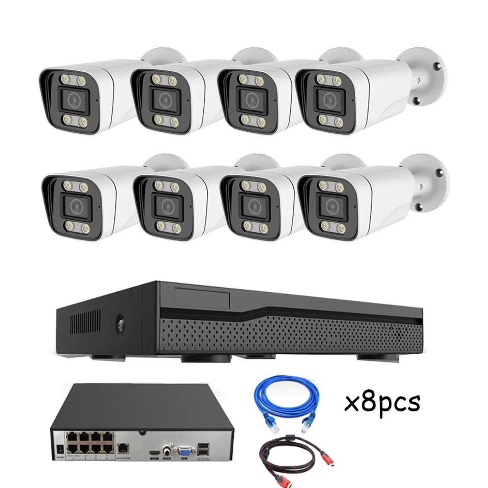 Teceye- Poe Camera set 8CH met 8 Camera's  - Plug and Play- Camera Systeem -5MP