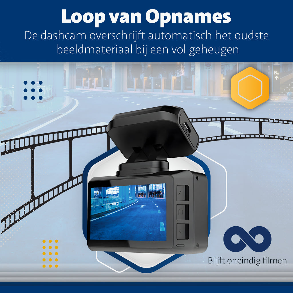 Teceye – Dashcam voor auto – Auto Camera – Dual Lens – 4K - Full HD – Dashcam voor en achter -