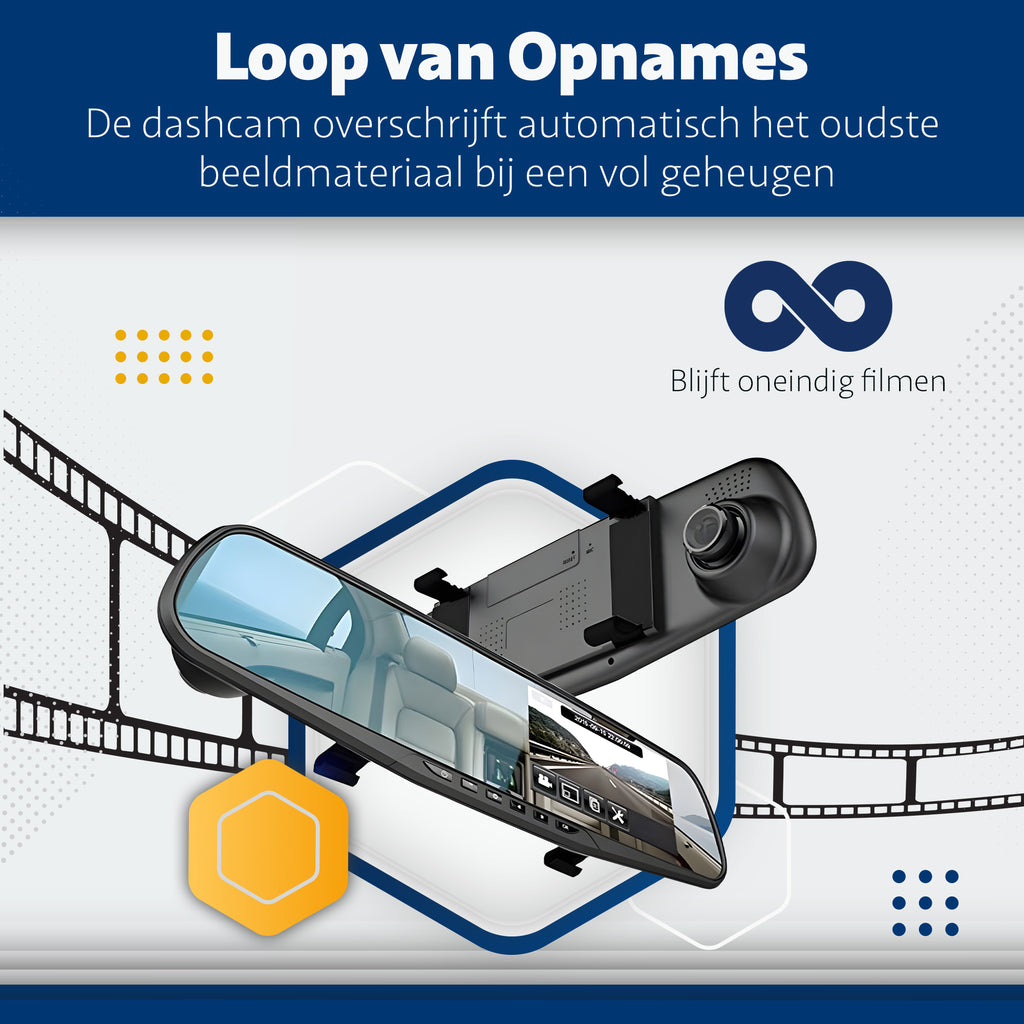 Dashboard Camera - Parkeermodus - - Touchscreen- Nachtzicht - Voor & Achter + 32GB