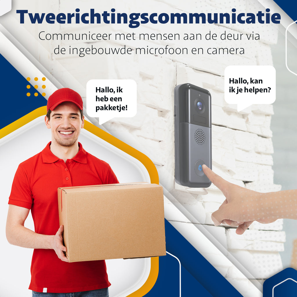 Wifi Video Deurbel Met Camera – Wifi Deurbel – Op Stroom & Accu