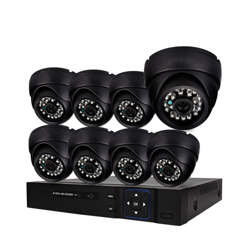 Smart Binnen & Buiten Camera Set 8 stuks 1080P - Zwart