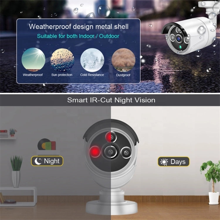 Smart Wifi Binnen & Buiten camera Set 8 Stuks 1080P - Wit