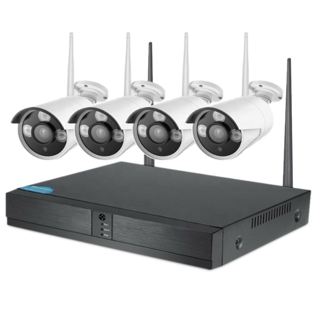 Smart Wifi Binnen & Buiten camera Set 4 Stuks - Wit