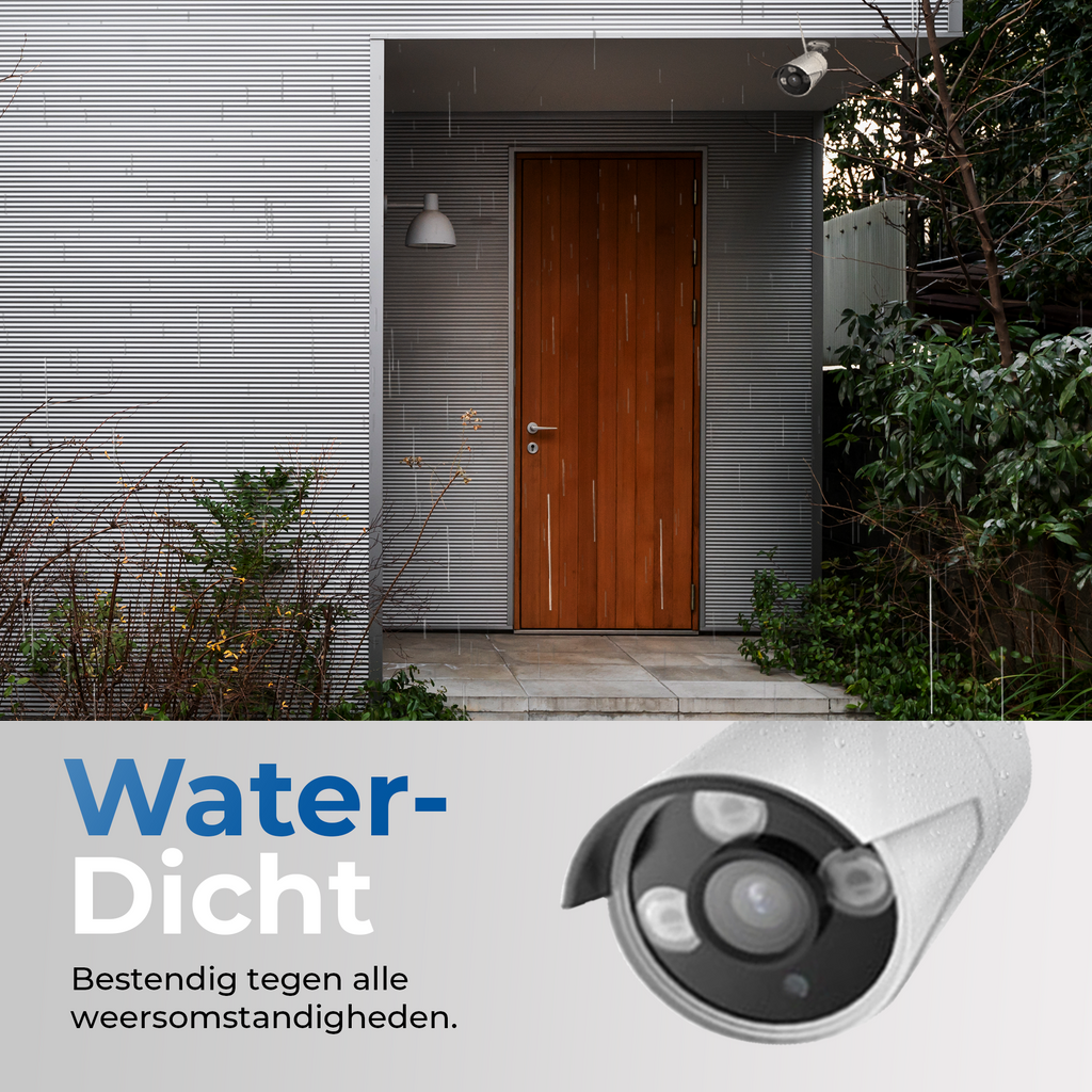 Smart Wifi Binnen & Buiten camera Set 4 Stuks - Wit