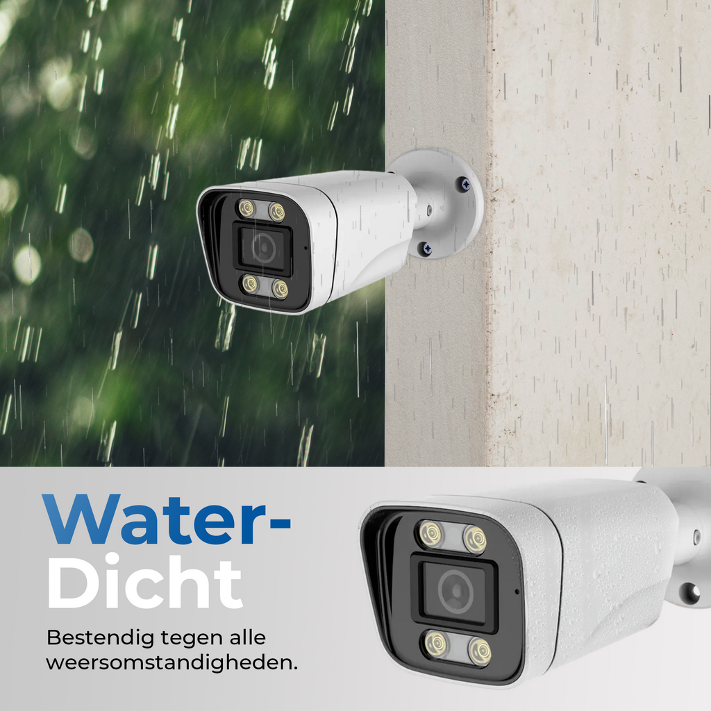 Teceye Binnen & Buiten camera systeem POE - 5MP Full HD - Wit